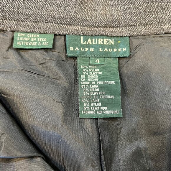 Lauren Ralph Lauren Wool Blend Gray Dress Pants Size 4 Fully Lined Career Wear - Picture 5 of 7